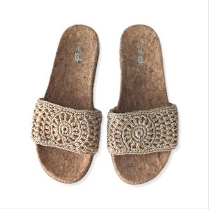 The Sak Tan Crochet Sandals